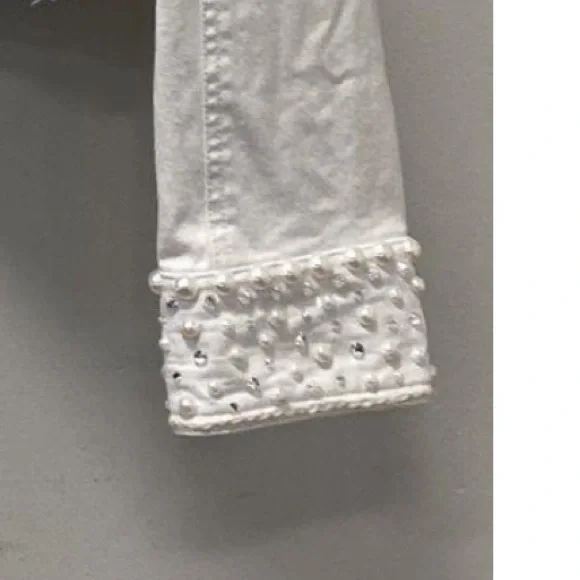 "Boot Barn Double D Ranch Hitched Bridal Jacket rhinestone pearls embroidery M - Picture 13 of 14
